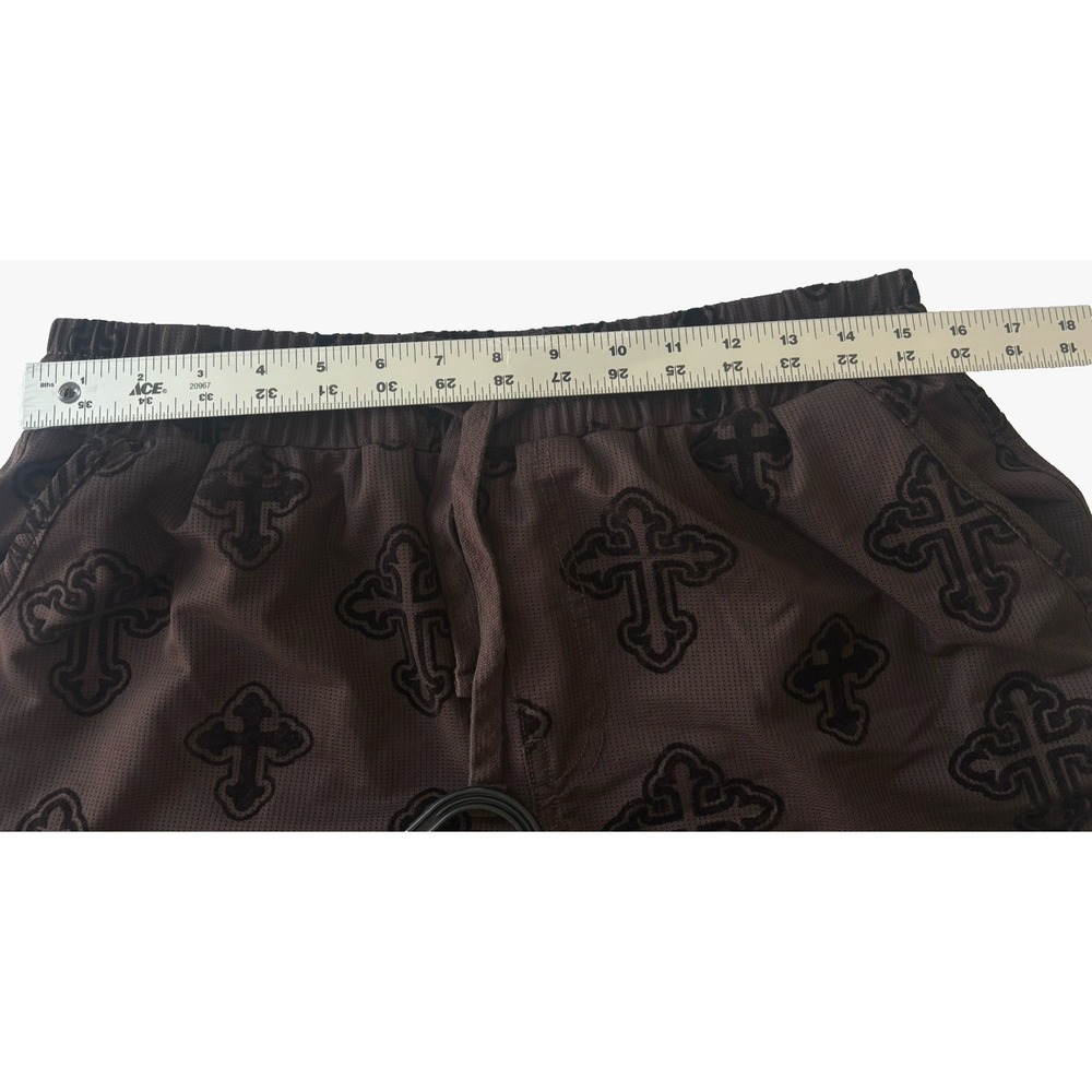 All Saints Men's Brown Cross Bermuda Shorts Polyester Pockets Drawstring New - Picture 7 of 14
